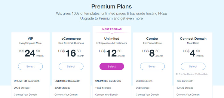 Вам нужно будет перейти на Combo-план для удаления рекламы Wix, который стоит $ 8,50 в месяц