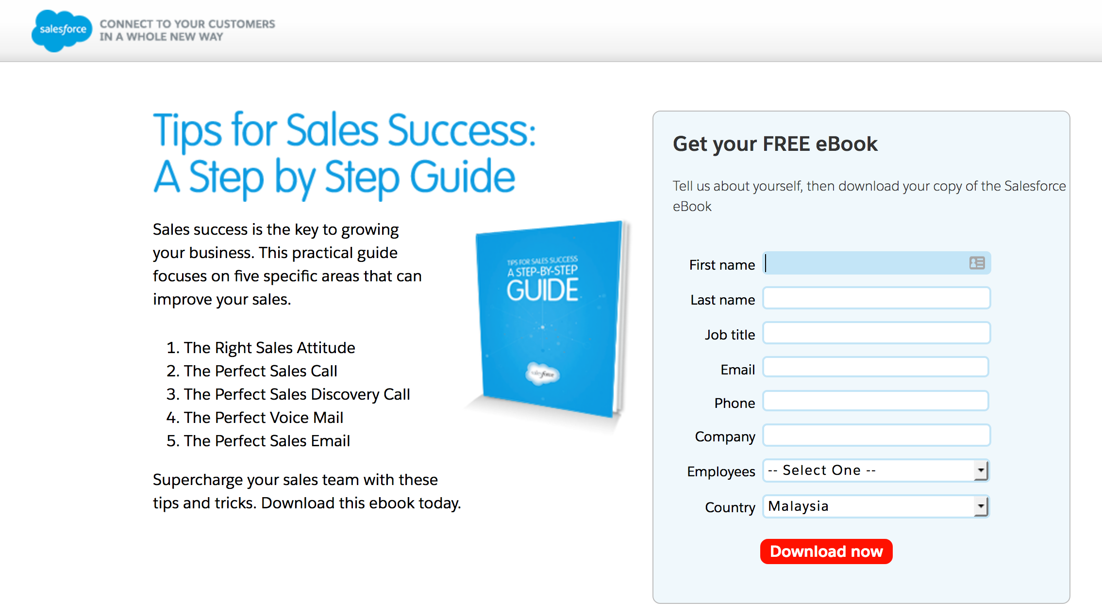Salesforce   имеет целевую страницу, которая всего 56 слов